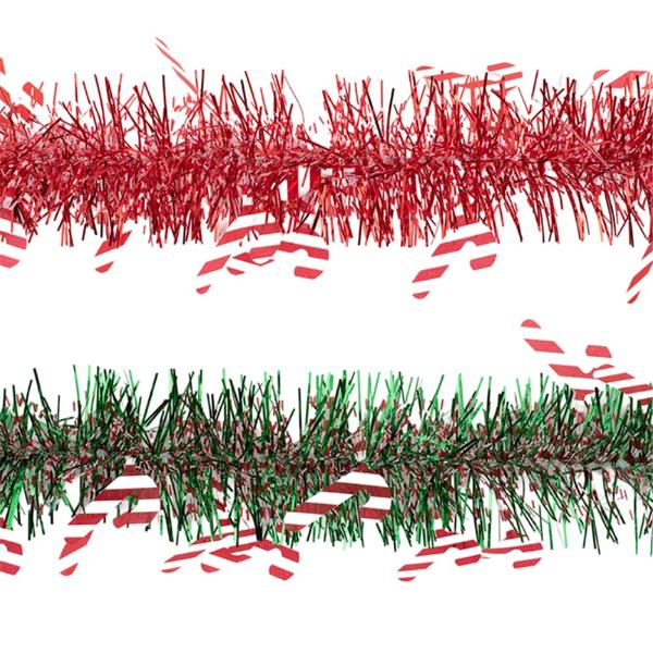 Assorted 3Ply Candy Cane Tinsel - 200cm