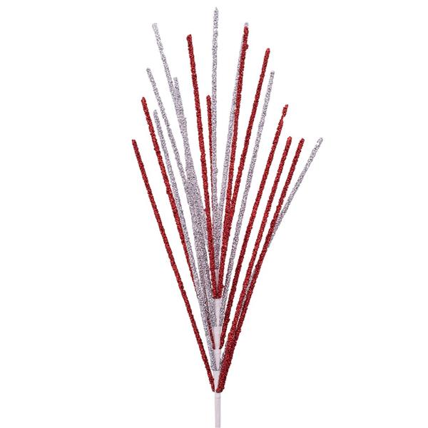 Silver & Red Glitter Spray - 69cm