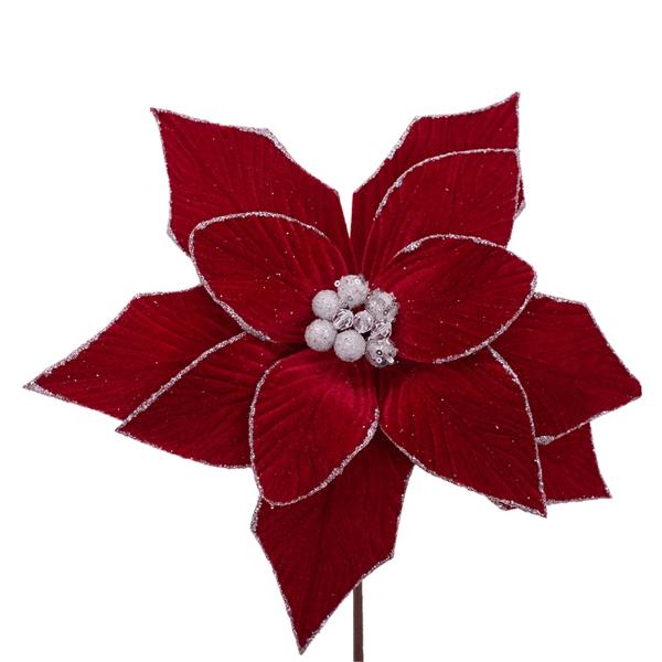 Red Poinsettia Stem - 31cm