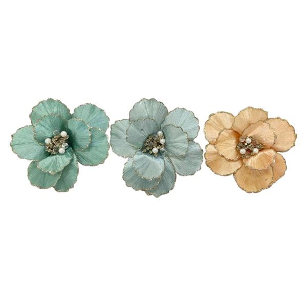 Assorted Poinsettia With Clip - 22cm