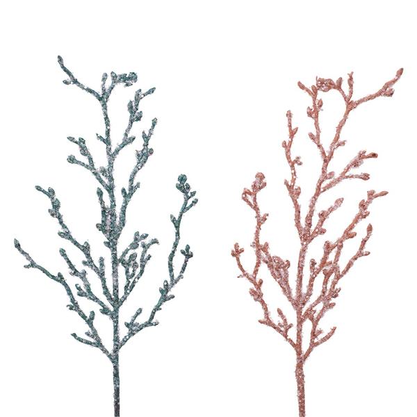 Coral Or Teal Glitter Stem - 72cm