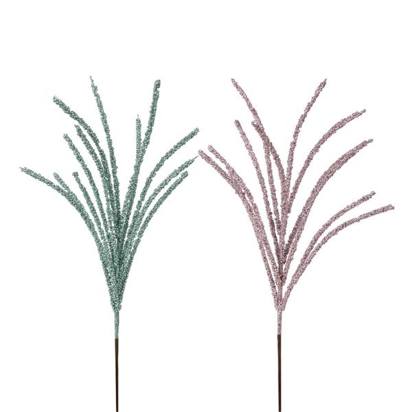 Sage & Dusty Pink Glitter Spray Stem - 68cm
