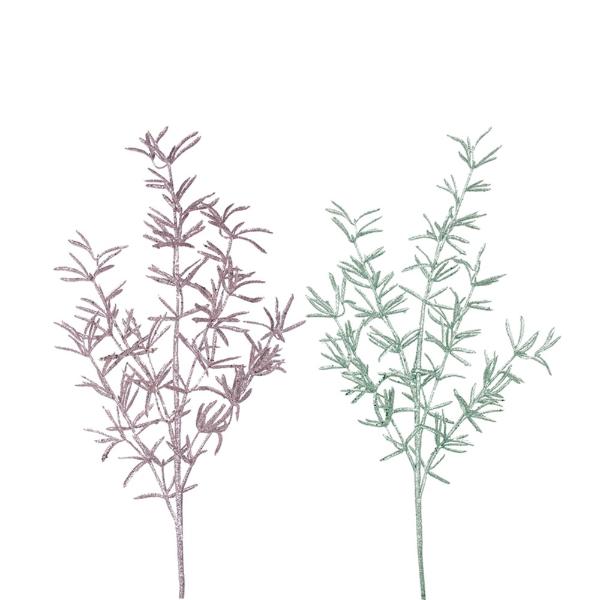 Sage & Dusty Pink Glitter Spray Stem - 90cm