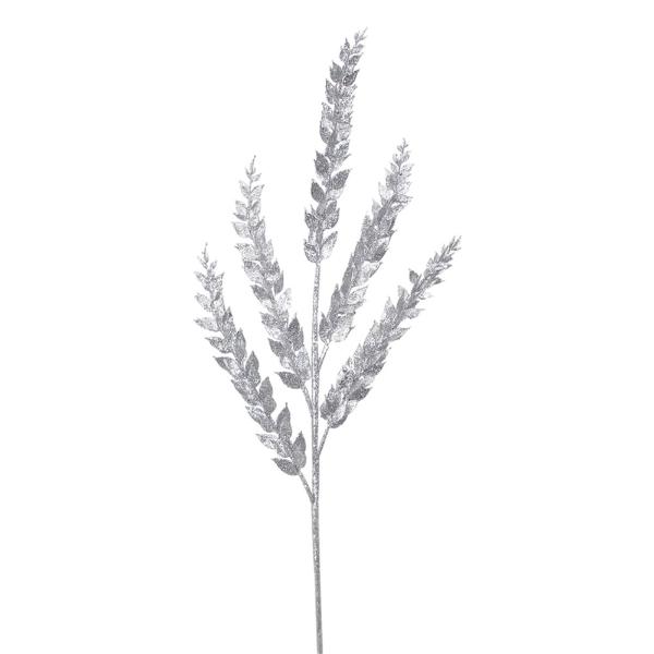 Platinum Glitter Leaf Stem - 88cm