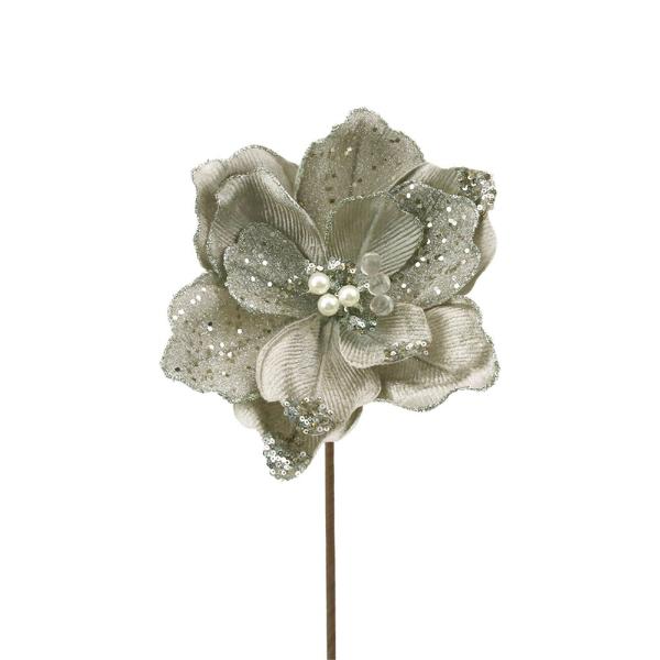 Platinum Magnolia With Clip - 20cm