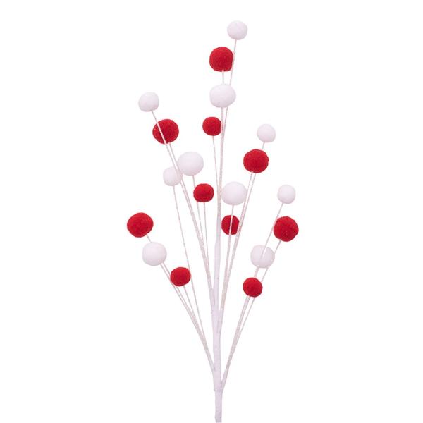 Red & White Pompom Pick - 72cm