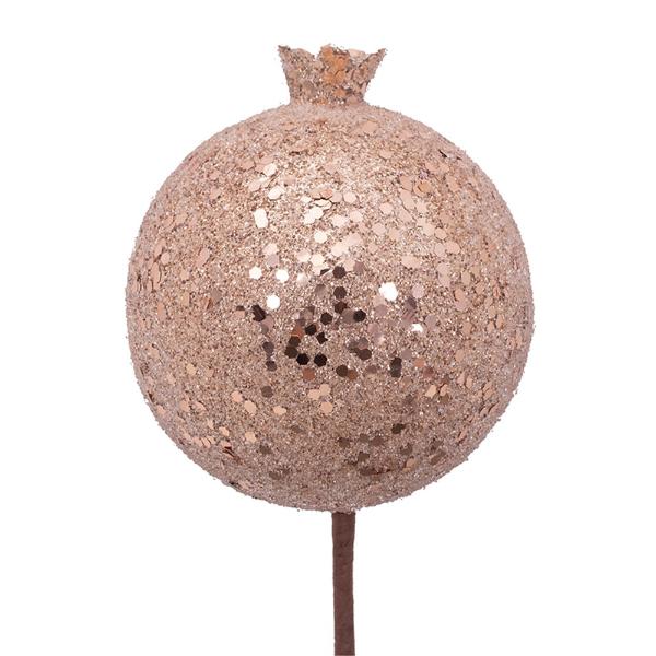 Gold Glitter Beaded Pomegranate Tree Ornament