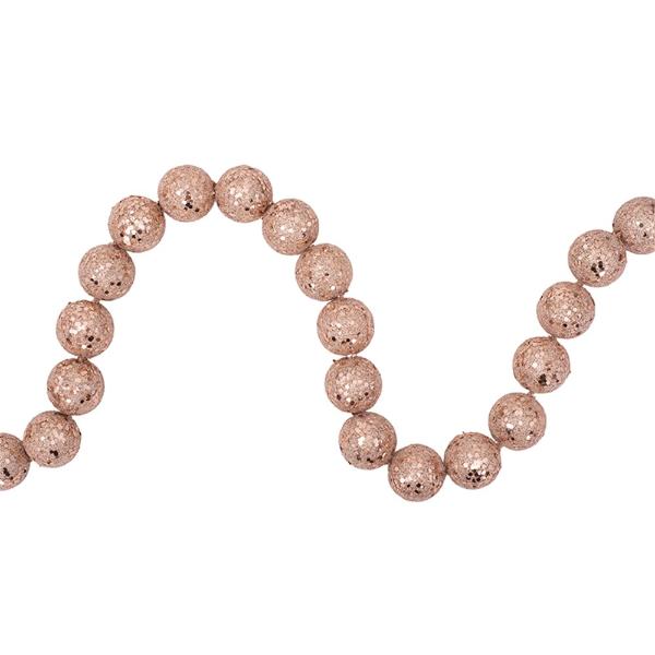 Rose Gold Glitter Bauble Garland - 123cm