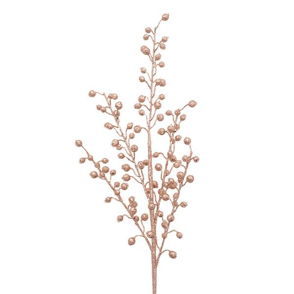 Rose Gold Glitter Berry Stem - 80cm