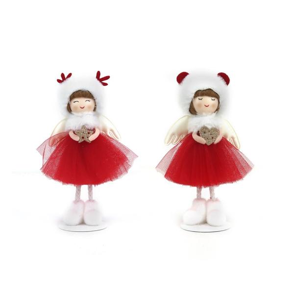 Red & White Christmas Snow Fairy - 16cm