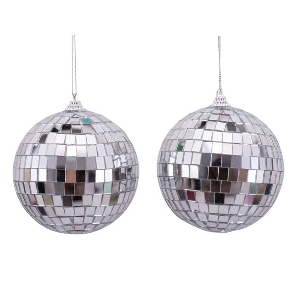 2 Pack Glass Mirror Ball - 10cm