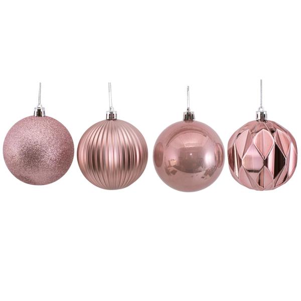 4 Pack Rouge Bauble - 8cm