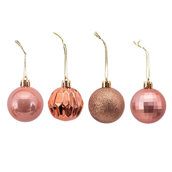 10 Pack Rose Gold Bauble - 5cm