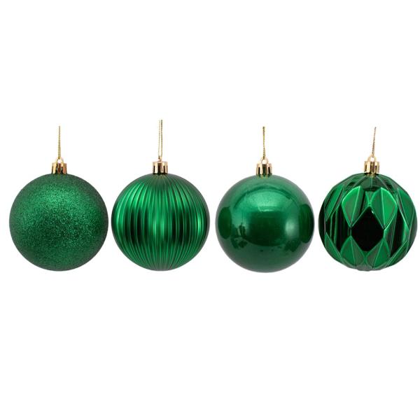 4 Pack Green Bauble - 8cm