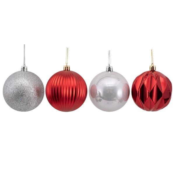 4 Pack Christmas Cheer Bauble - 8cm