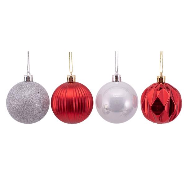 8 Pack Christmas Cheer Bauble - 6cm