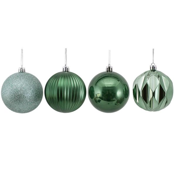 4 Pack Sage Bauble - 8cm