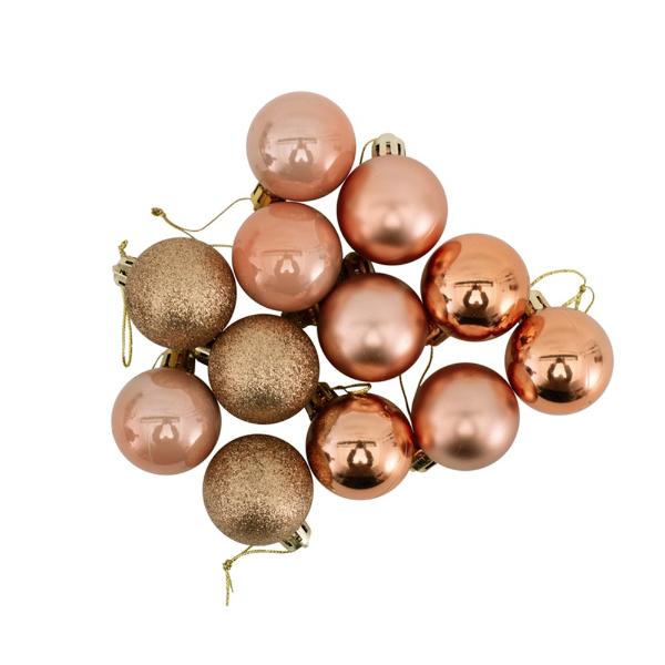 24 Pack Rose Gold Bauble - 4cm