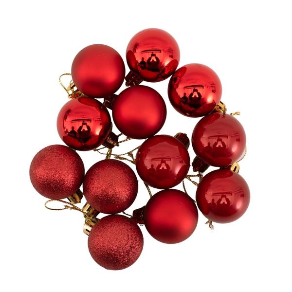 24 Pack Red Bauble - 4cm