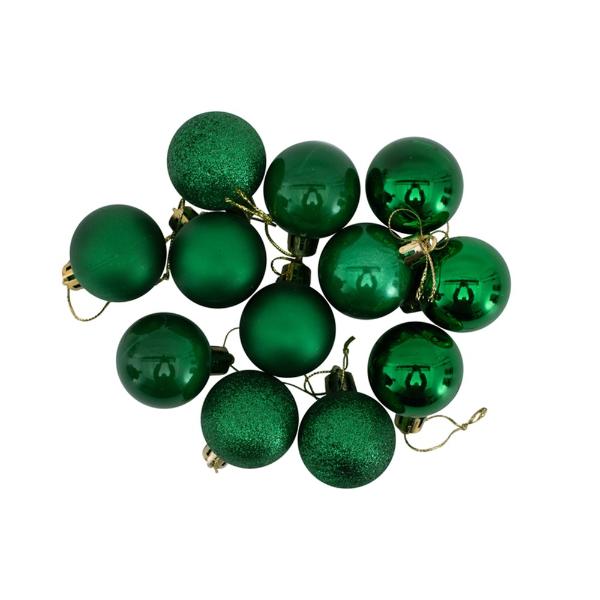 24 Pack Green Bauble - 4cm