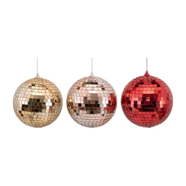 Assorted Mirror Bauble In Pvc Box - 15cm