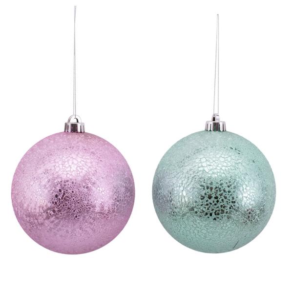Cracked Finish Bauble In Pvc Box - 15cm