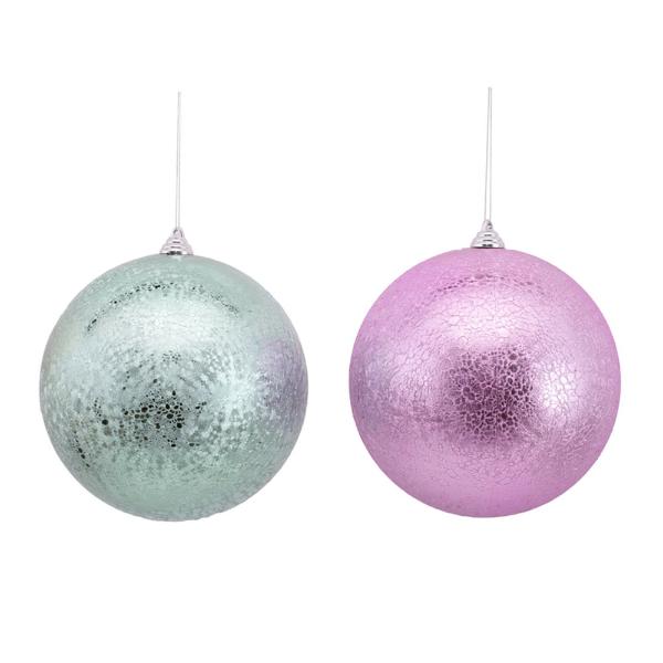Cracked Finish Bauble In Pvc Box - 20cm