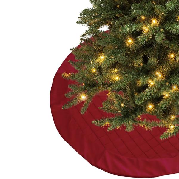 Red Tree Skirt With Pin Tucks - 120cm