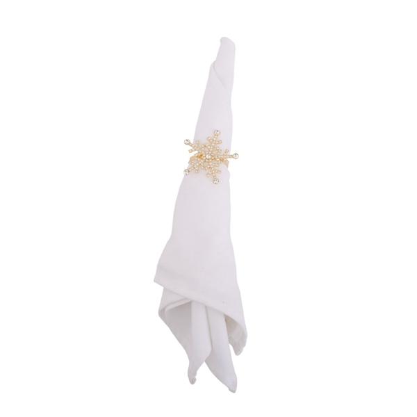 4 Pack Jewelled Snowflake Napkin Ring