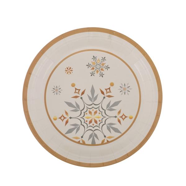 20 Pack Snowflake Paper Plate - 23cm