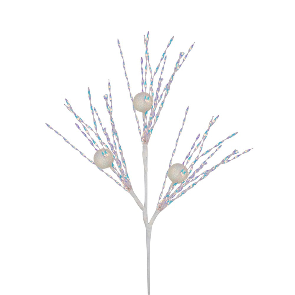 White Glitter Ball Stem - 72cm
