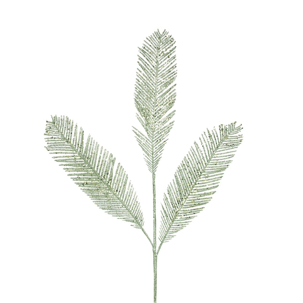 Mint Glitter Fern Stem - 86cm