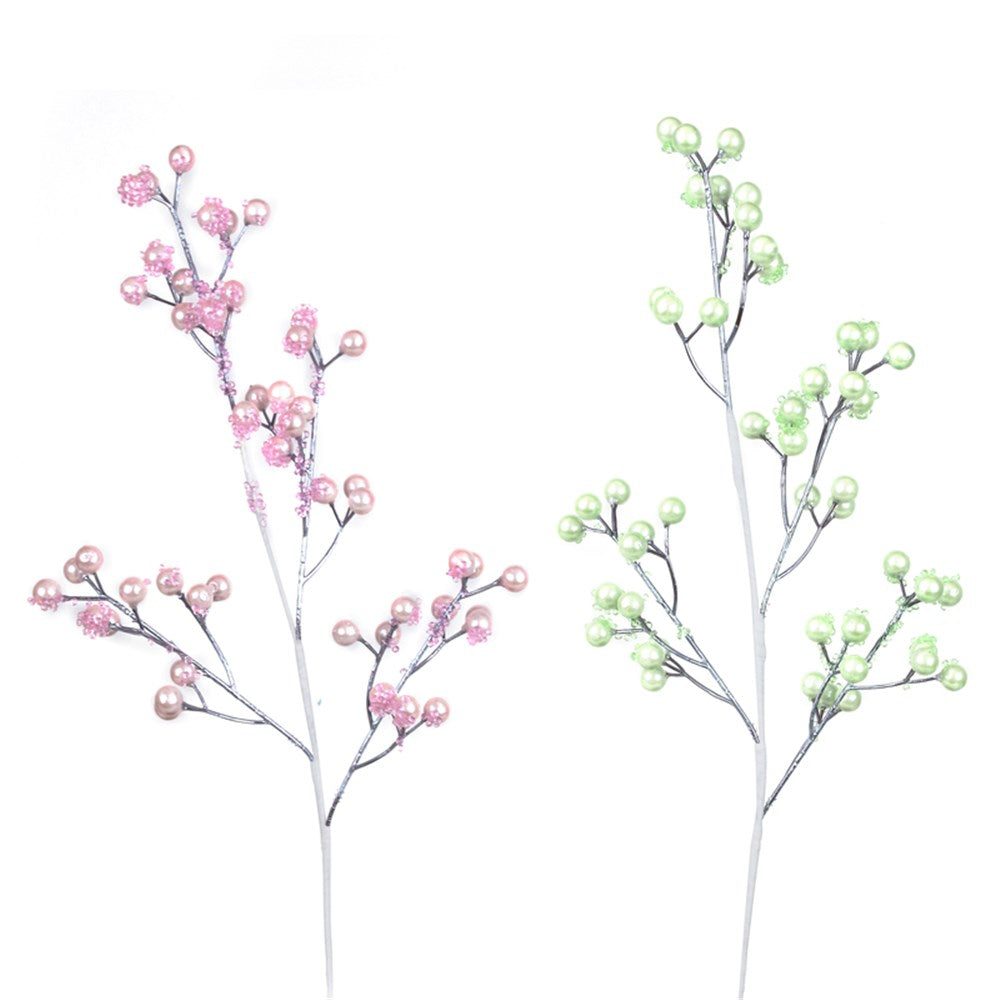Assorted Glitter Finish Berry Stem - 56cm