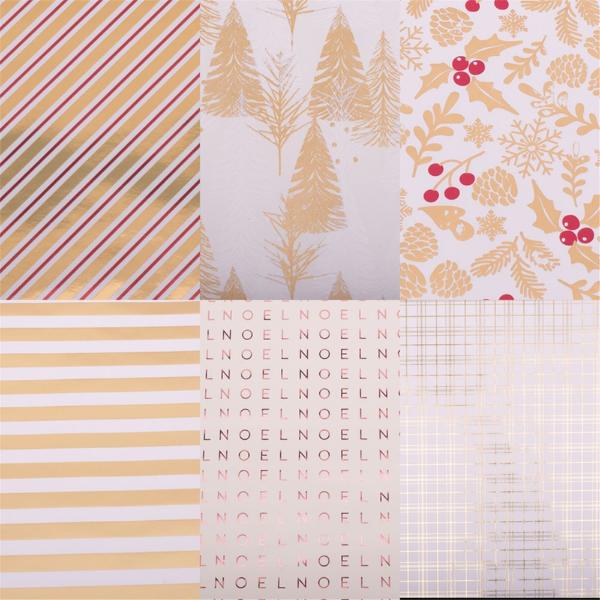 Elegant Foil Christmas Roll Wrap - 70cm x 300cm