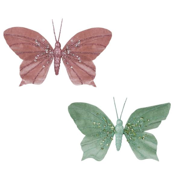 Assorted Blush Pink & Sage Butterly - 15cm x 19cm