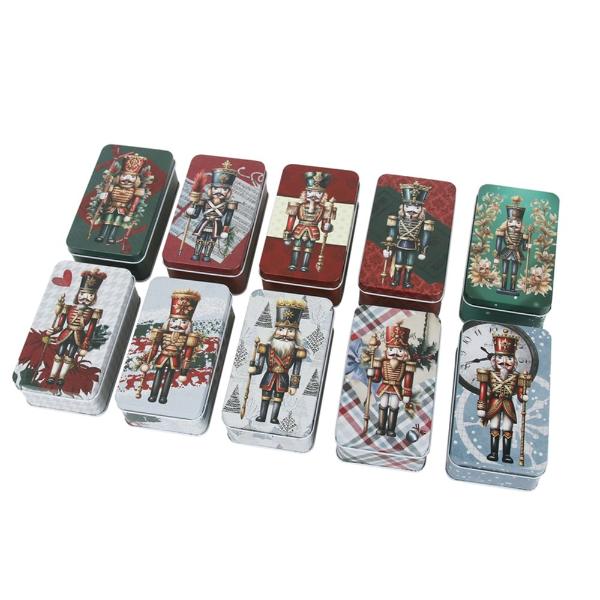 Mini Metal Christmas Tins - 11.5cm x 6.5cm