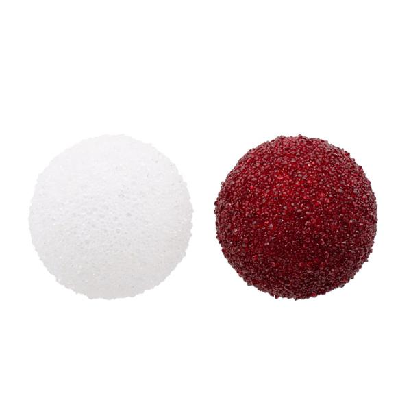 White Or Red Jewelled Bauble - 15cm
