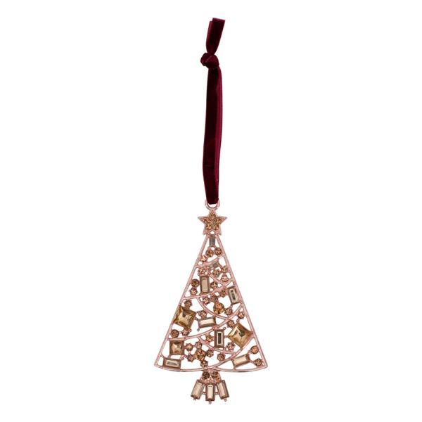 Amber Crystal Tree Ornament - 11cm