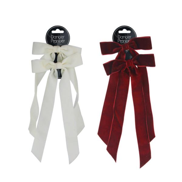 2 Pack Burgundy Or Ivory Bows