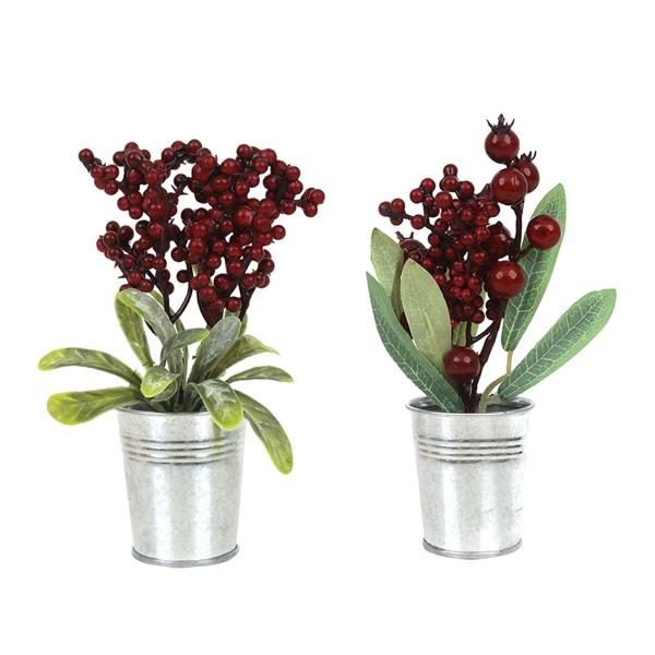 Red Berry Pots - 19cm