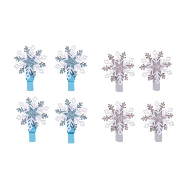 4 Pack Snowflake Pegs