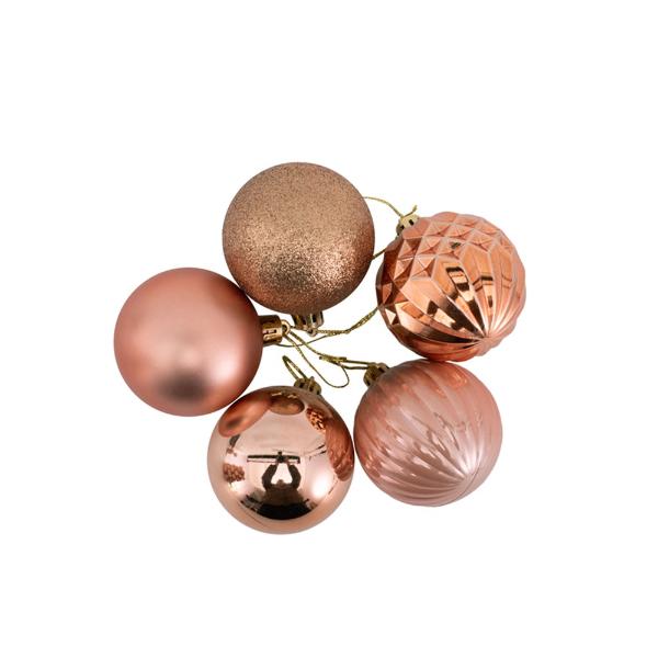 35 Pack Rose Gold Baubles - 6cm