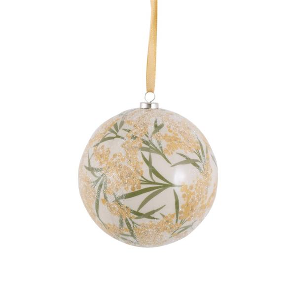 Yellow Wattle Bauble - 10cm