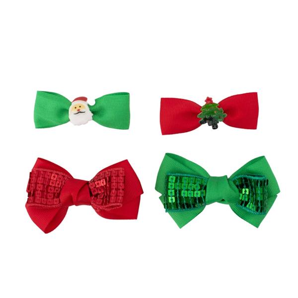2 Pack Christmas Bow Clips