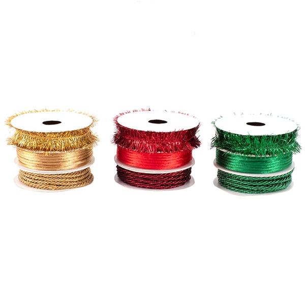 3 Pack Assorted Christmas Ribbon - 200cm