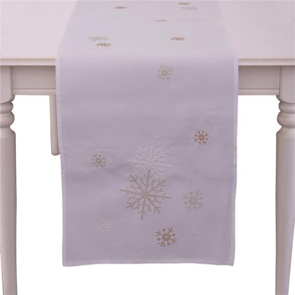 Emrbroided Snowflake Table Runner - 40cm x 173cm
