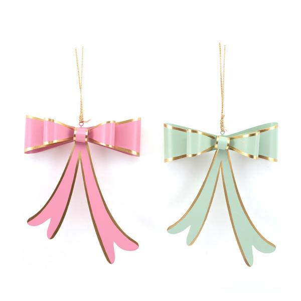 Metal Bow Tree Ornament - 15.3cm x 3.8cm x 20cm
