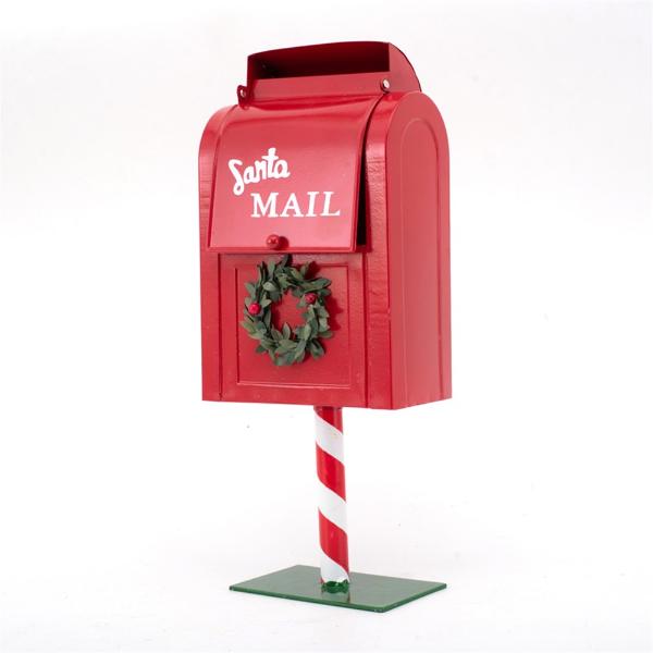 Red Christmas Mail Box - 15cm x 8.5cm x 36cm
