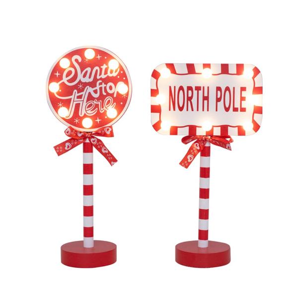 Light Up Christmas Sign - 15.5cm x 8cm x 29cm