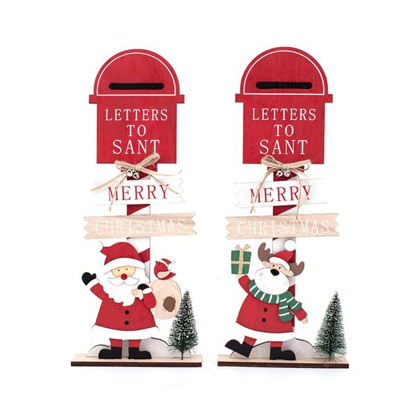 Christmas Mdf Mail Box Sign - 18cm x 44.5cm x 5cm